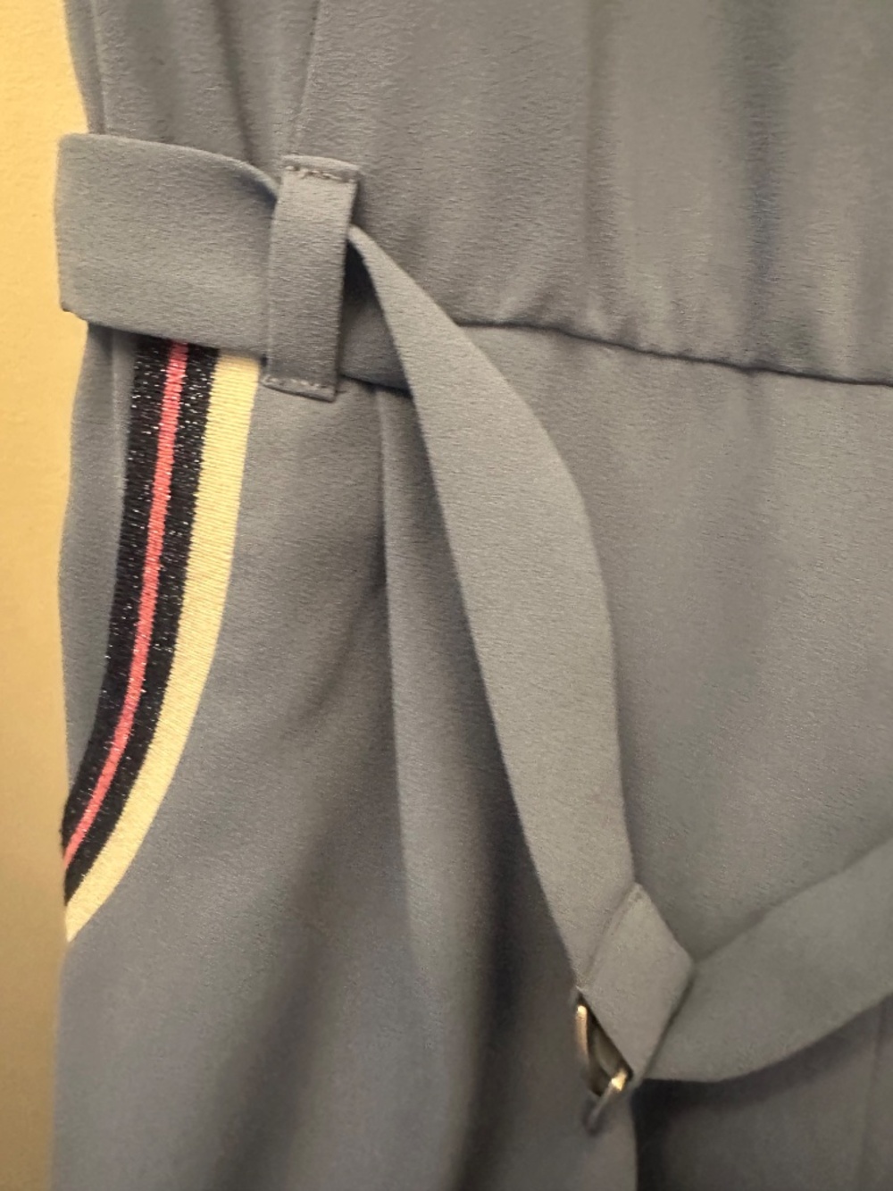 Stunning Custom-Made Blue Crepe Jumpsuit — Size XS - Picture 8 of 16